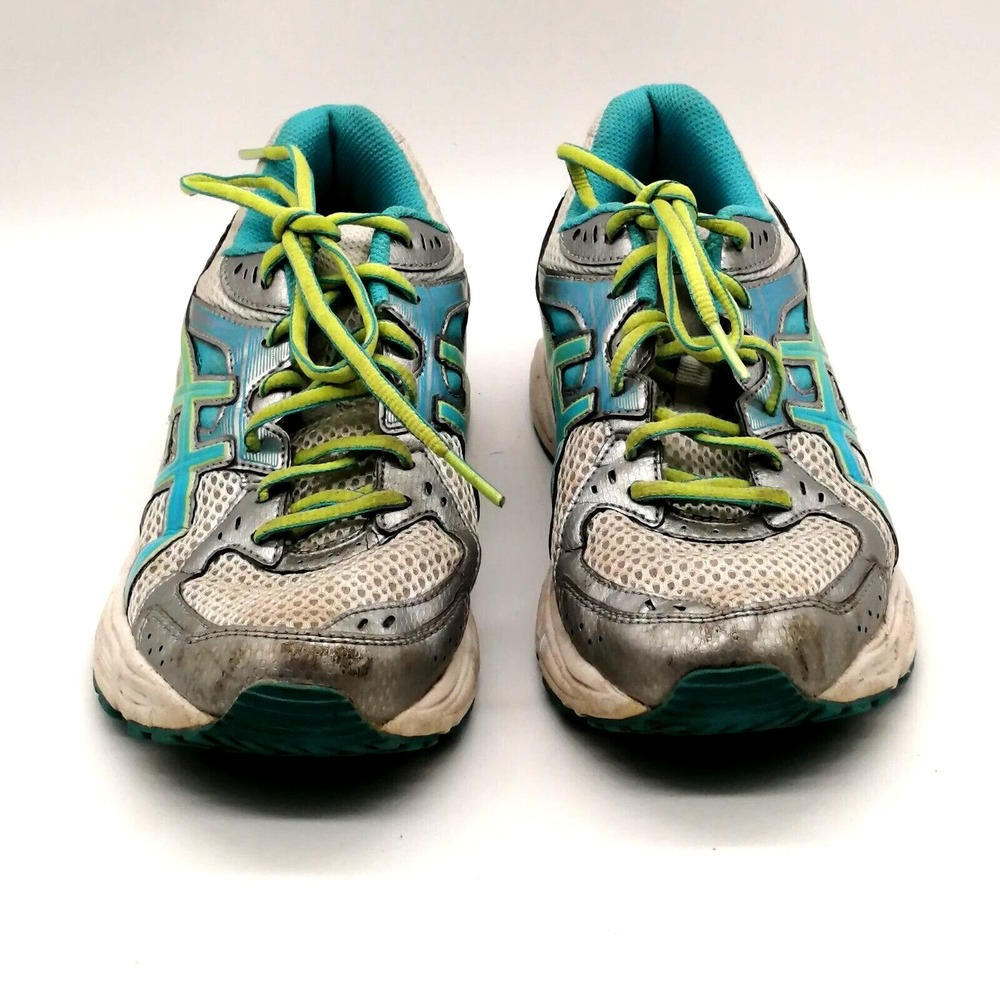 Asics Womens Shoes Gel Contend 2 White Blue 9.5 Running Walking Sneakers T474N